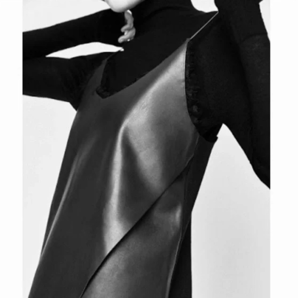Zara faux leather top with lace - Picture 5 of 13